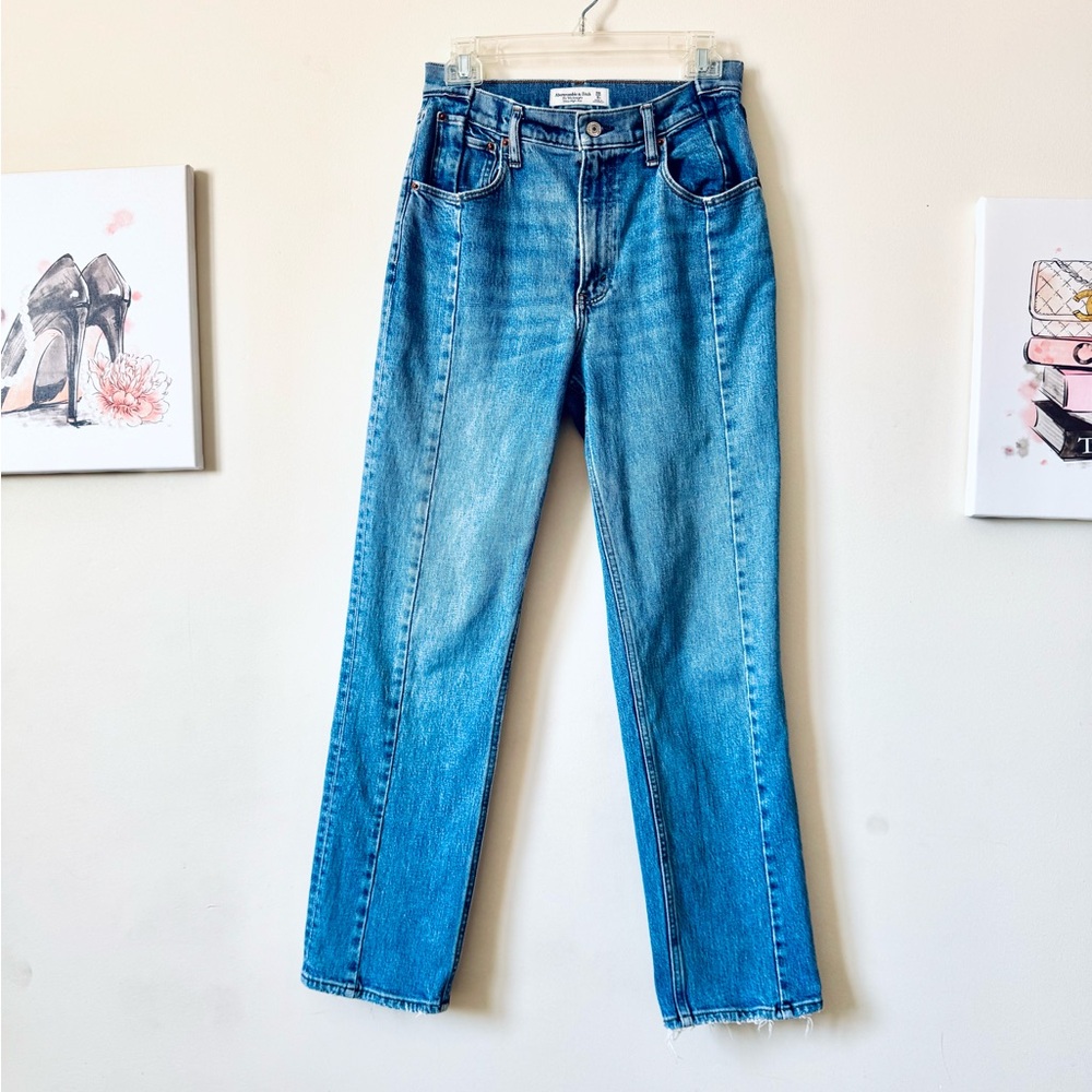 Abercrombie & Fitch The ‘90s Straight Ultra High Rise Blue Jeans Sz 28/6s